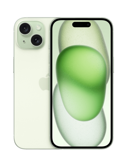 iPhone 15 green colour phone image 
